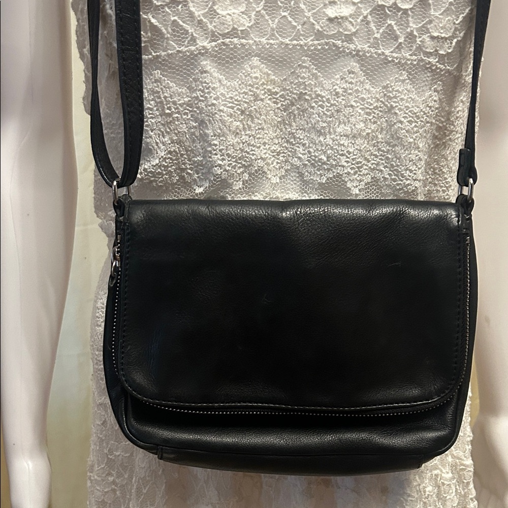 Elegant Margot Black soft Leather Crossbody Bag